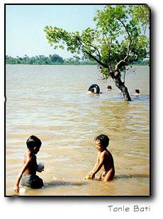 Swimmers at Tonle Bati