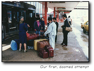 Our first, failed attempt to leave