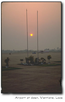 Airport at dawn, Vientiane, Laos