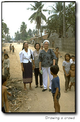 Children crowd around, Phnom Penh, Cambodia