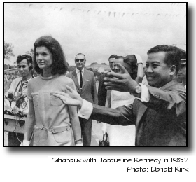 Norodom Sihanouk, with Jacqueline Kennedy, 1967. Photo courtesy of Donald Kirk