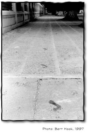 Bloody footprints, 1997 - photo by Bert Hoak